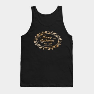 Merry Mythmas Wreath Gold There Is No God Tank Top